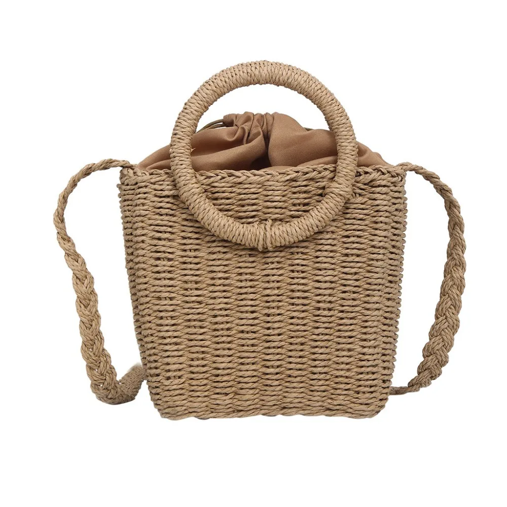 Straw Beach Bag Handmade Woven Shoulder package bucket Rattan bags Bohemian Summer Vacation Bags drawstring inner bag 2019 Hot
Straw Beach Bag Handmade Woven Shoulder package bucket Rattan bags Bohemian Summer Vacation Bags drawstring inner bag 2019 Hot