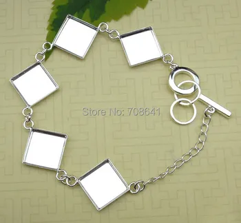 Blank Bracelet Bases Settings 16mm Square Bezel Tray Bangle Bracelet Findings DIY Silver Plated Brass Wholesale
Blank Bracelet Bases Settings 16mm Square Bezel Tray Bangle Bracelet Findings DIY Silver Plated Brass Wholesale
