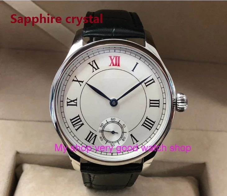Sapphire crystal 44mm GEERVO Asian 6498 17 jewels Mechanical Hand Wind movement men's watch Roman Mechanical watches PA50-8
Sapphire crystal 44mm GEERVO Asian 6498 17 jewels Mechanical Hand Wind movement men's watch Roman Mechanical watches PA50-8