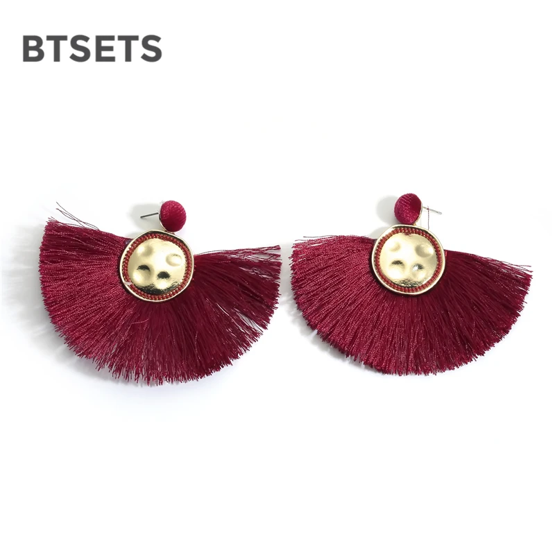 

BTSETS Fashion Statement Tassel Drop Earrings For Women Bohemian Gift Fringed Dangle Long Earrings Big Party Cheap Earring