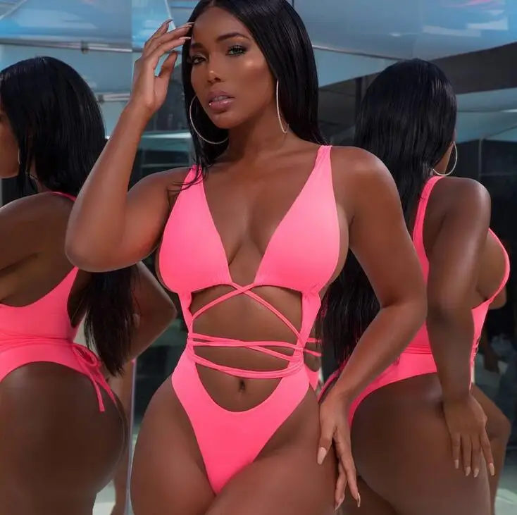 2019 New Sexy Women One Piece Serpentine Pink Monokini Bandage Bathing Suit Push Up Padded Bikini Swimsuit Swimwear
2019 New Sexy Women One Piece Serpentine Pink Monokini Bandage Bathing Suit Push Up Padded Bikini Swimsuit Swimwear