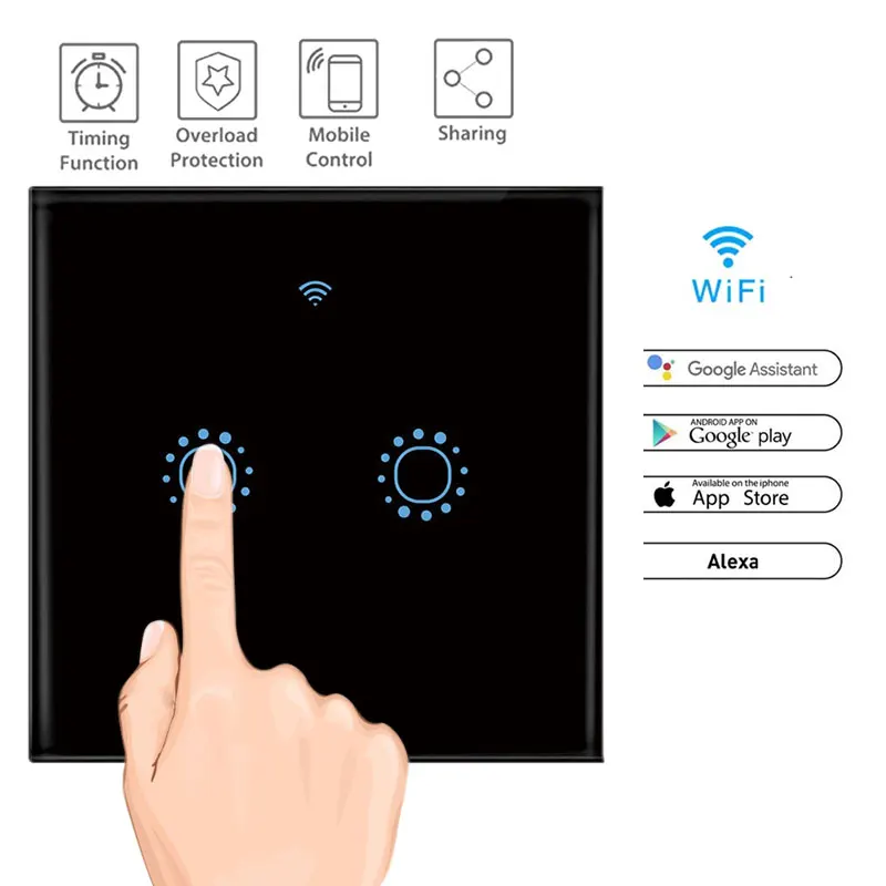 EU Standard WIFI Wireless APP Control Wall Switch Touch Switch Smart Light Switch Panel Wall Intelligent Switch 1/2/3 Gang
EU Standard WIFI Wireless APP Control Wall Switch Touch Switch Smart Light Switch Panel Wall Intelligent Switch 1/2/3 Gang