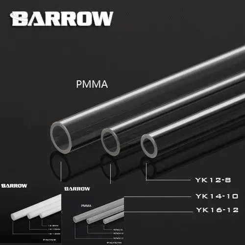Barrow YK12/14/16, High quality PMMA 500mm 8*12mm/10*14mm/12*16mm water cooling tube / pipe water cooling system use.
Barrow YK12/14/16, High quality PMMA 500mm 8*12mm/10*14mm/12*16mm water cooling tube / pipe water cooling system use.
