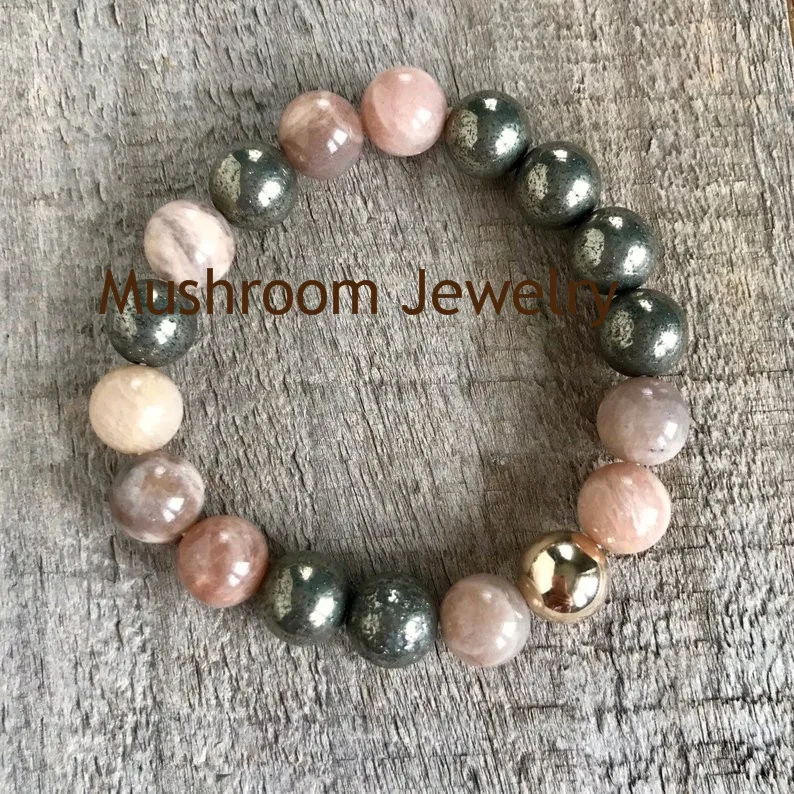 BS2019344 moonstone and pyrite beads are punctuated (3)