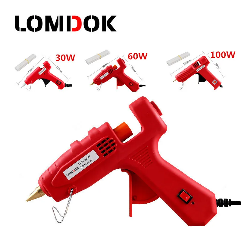 LOMDOK 30W 60W 80W 100W Professional hot melt mini glue gun with 10pcs glue stick hand Electric melting rod Graft Repair tools
LOMDOK 30W 60W 80W 100W Professional hot melt mini glue gun with 10pcs glue stick hand Electric melting rod Graft Repair tools