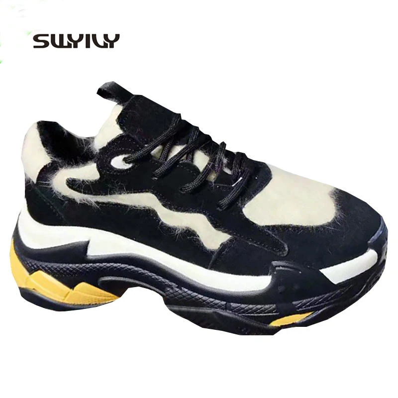 SWYIVY Womans Winter Sneakers Platform 2018 Ins Hot New Plush Velvet Lady Cotton Shoes Lace Warm Fur Winter Women Sneakers Shoes
SWYIVY Womans Winter Sneakers Platform 2018 Ins Hot New Plush Velvet Lady Cotton Shoes Lace Warm Fur Winter Women Sneakers Shoes