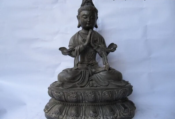 S0992 Tibet 100% Pure Bronze Sit Kwan-Yin Guan Yin Bodhisattva Buddha Statue D0318
S0992 Tibet 100% Pure Bronze Sit Kwan-Yin Guan Yin Bodhisattva Buddha Statue D0318