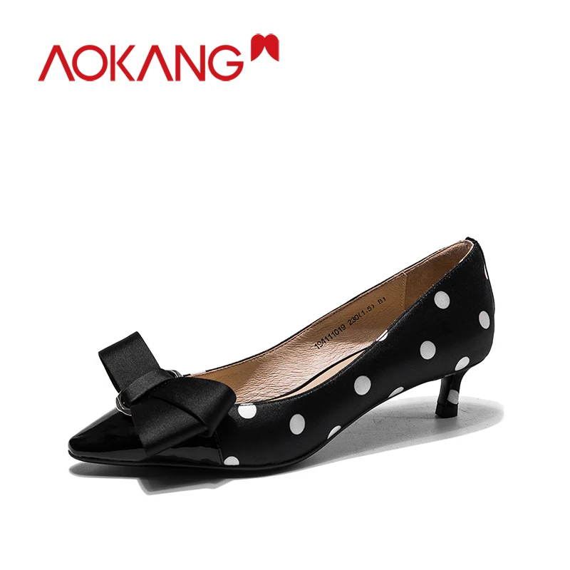 AOKANG women's pumps high heel Shoes genuine leather bownot brand fashion ladies shoes free shipping
AOKANG women's pumps high heel Shoes genuine leather bownot brand fashion ladies shoes free shipping
