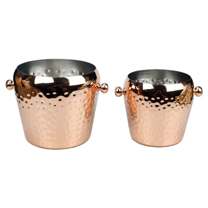1L 2L Stainless Steel Copper Plating Single Layer Hammer Dots Metal Ice Bucket Bar Supplies Stainless Steel Ice Wine Barrel
1L 2L Stainless Steel Copper Plating Single Layer Hammer Dots Metal Ice Bucket Bar Supplies Stainless Steel Ice Wine Barrel
