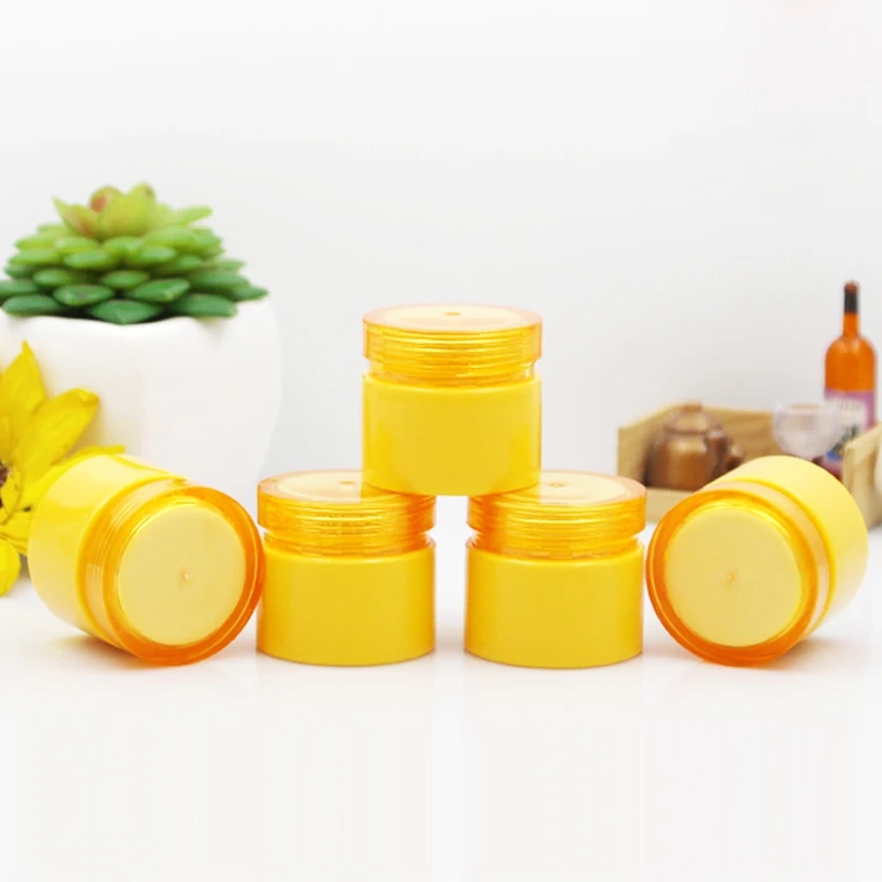 10pcs Plastic Bottle Cosmetic Jar Cream Pots Empty Jars Yellowish Golden Small Sample Packaging Tin Container Storage Box 5ml
10pcs Plastic Bottle Cosmetic Jar Cream Pots Empty Jars Yellowish Golden Small Sample Packaging Tin Container Storage Box 5ml