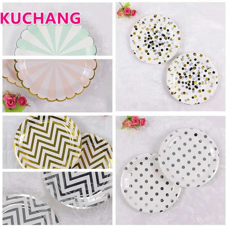 kuchang 10pcs Gilding High-end Disposable Tableware Set Striped Dot Paper Plates Party Wedding Baby Shower Tableware Supplies
kuchang 10pcs Gilding High-end Disposable Tableware Set Striped Dot Paper Plates Party Wedding Baby Shower Tableware Supplies