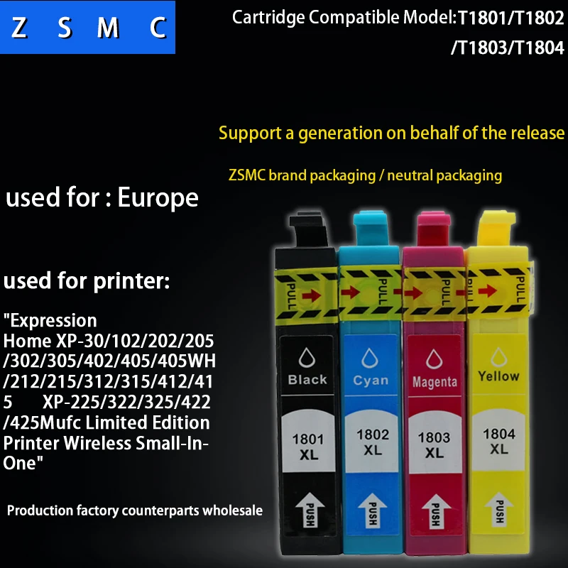 20pcs compatible epson 18 ink cartridge T1801 T1802 T1803 T1804 for XP-30/102/202/205/302/305/402/405/405WH/212/215/312 printer
20pcs compatible epson 18 ink cartridge T1801 T1802 T1803 T1804 for XP-30/102/202/205/302/305/402/405/405WH/212/215/312 printer