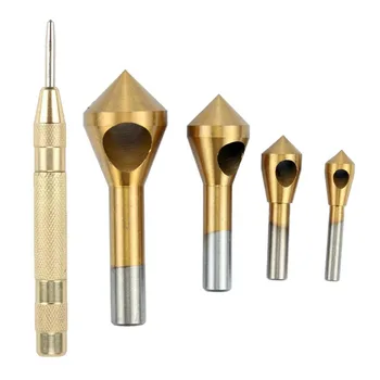Titanium Countersink Chamfer Deburring Tool Drill Bit Set with Hole for Steel Wood Plastic + Automatic Spring-Loaded Center Pu
Titanium Countersink Chamfer Deburring Tool Drill Bit Set with Hole for Steel Wood Plastic + Automatic Spring-Loaded Center Pu