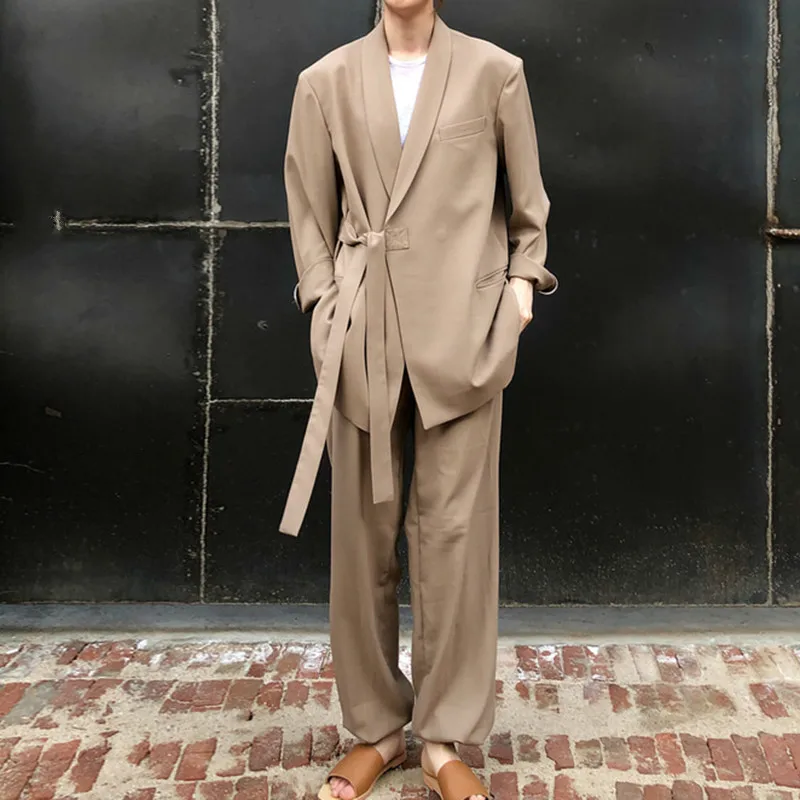 TVVOVVIN Summer Korea Style Full Sleeve Turn-down Collar With Sashes Coat With Full Length Reawsting Pants Women Suit C228
TVVOVVIN Summer Korea Style Full Sleeve Turn-down Collar With Sashes Coat With Full Length Reawsting Pants Women Suit C228