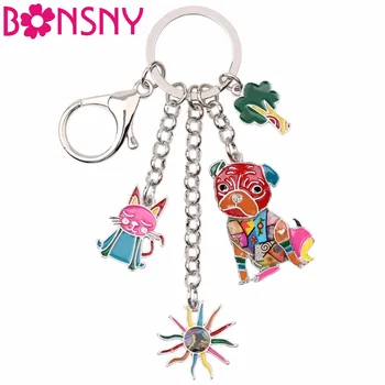 Bonsny Enamel Metal Cat Sunflower Cabbage Pug Dog Hangs Key Chain Key Ring For Women Man Keychain New Trendy Jewelry Accessories
Bonsny Enamel Metal Cat Sunflower Cabbage Pug Dog Hangs Key Chain Key Ring For Women Man Keychain New Trendy Jewelry Accessories