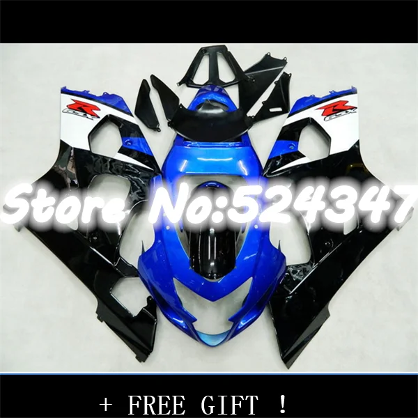 

Fairing Motocycle for GSX R600 R750 04-05 A white black blue GSXR 600 750 K4 GSXR600 R600 GSX R750 K4 04 05 2004 2005