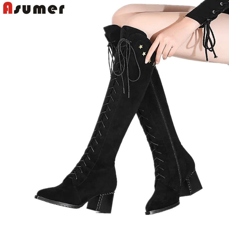 ASUMER 2018 New cow leather women motorcycle boots lace up ladies winter boots keep warm fur knee high boots ladies shoes
ASUMER 2018 New cow leather women motorcycle boots lace up ladies winter boots keep warm fur knee high boots ladies shoes