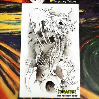 SHNAPIGN Black Koi Flash Tattoo Sticker 12*20cm Waterproof Harajuku Henna Beauty Summer Style Temporary Body Art FREE SHIPPING
SHNAPIGN Black Koi Flash Tattoo Sticker 12*20cm Waterproof Harajuku Henna Beauty Summer Style Temporary Body Art FREE SHIPPING
