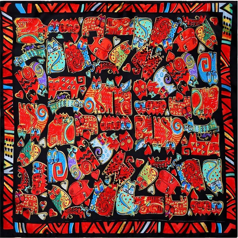 100% Silk Scarf Women Scarf Cat Neckerchief Scarf Silk Bandana 2019 Print Animal Cat Small Square Silk Scarf Hot Gift for Lady
100% Silk Scarf Women Scarf Cat Neckerchief Scarf Silk Bandana 2019 Print Animal Cat Small Square Silk Scarf Hot Gift for Lady