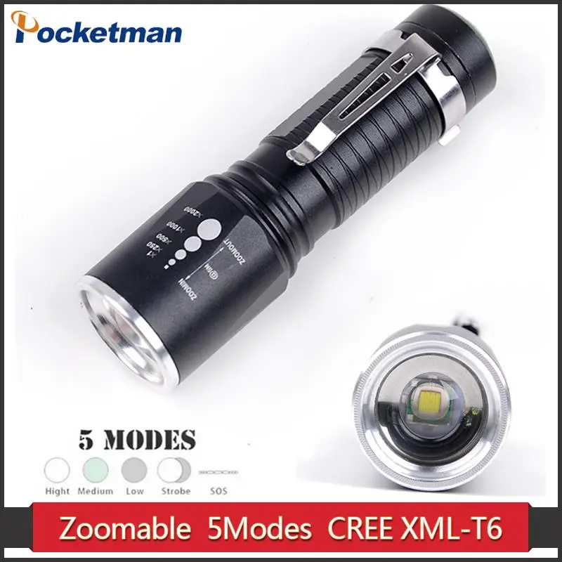 Powerful Zoomable T6 Flashlight 8000Lumens 5 Modes Waterproof Torch Tactical Flashlight Aluminum 18650/AAA Battery Z20
Powerful Zoomable T6 Flashlight 8000Lumens 5 Modes Waterproof Torch Tactical Flashlight Aluminum 18650/AAA Battery Z20