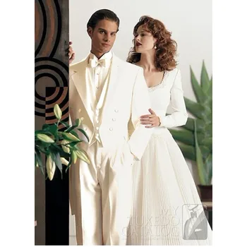 Hot Sale Mens Suits Groomsmen Notch Lapel Groom Tuxedos Ivory Wedding Best Man Suit (Jacket+Pants+Tie+Vest) A150
Hot Sale Mens Suits Groomsmen Notch Lapel Groom Tuxedos Ivory Wedding Best Man Suit (Jacket+Pants+Tie+Vest) A150