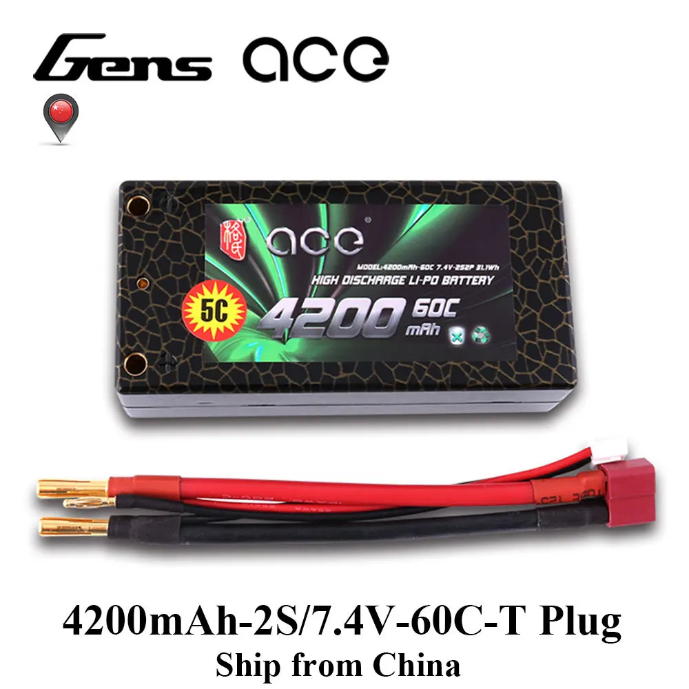 Gens Ace 4200mAh Shorty Pack 7.4V 2S Lipo Battery 60C Max 120C with Dean Plug for 1/10 1/8 Buggy RC Car Boat
Gens Ace 4200mAh Shorty Pack 7.4V 2S Lipo Battery 60C Max 120C with Dean Plug for 1/10 1/8 Buggy RC Car Boat