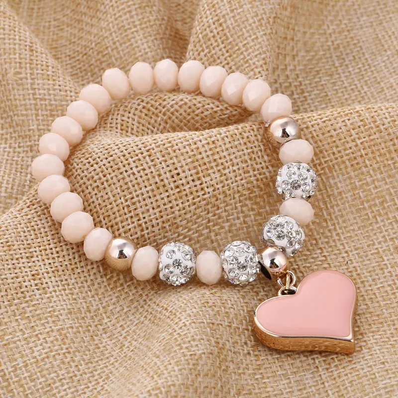 Romatic pink Heart Shaped Pendant & Crystal Beads Bracelet Jewelry golden plated Pendant Charm Brand Design For Women Jewelry
Romatic pink Heart Shaped Pendant & Crystal Beads Bracelet Jewelry golden plated Pendant Charm Brand Design For Women Jewelry