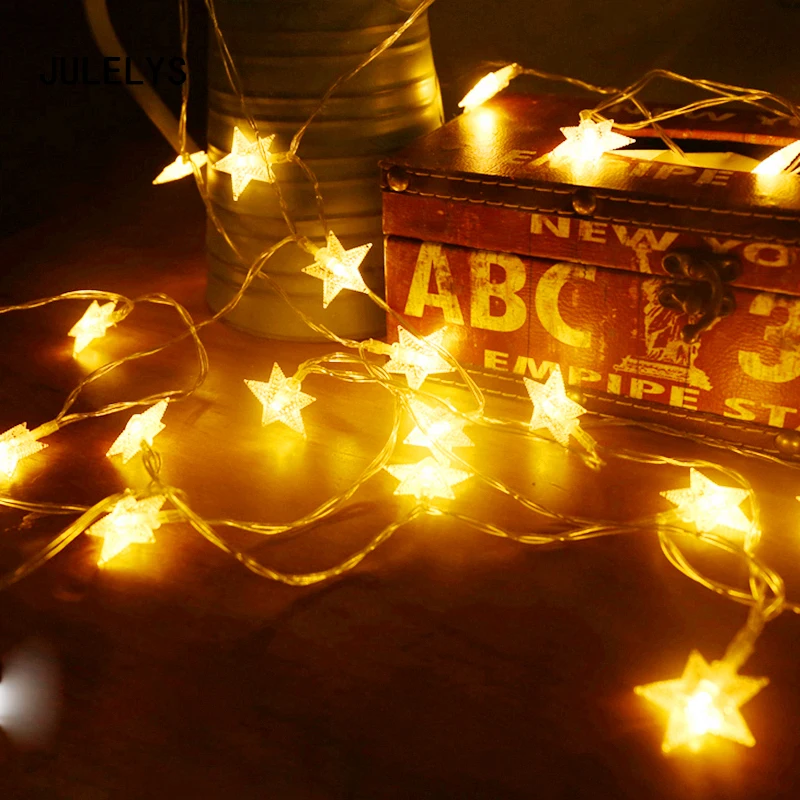 JULELYS 10M 80 Bulbs Garland Battery Powered LED Star String Lights Christmas Festoon LED Lights Decoration For Wedding Holiday
JULELYS 10M 80 Bulbs Garland Battery Powered LED Star String Lights Christmas Festoon LED Lights Decoration For Wedding Holiday