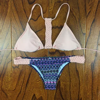 Sexy Bikinis White Knitting Sexy Bikini Set Women Hollow Out Low Waist Maillot de Bain Femme Strappy Lady Biquini Bathing Suit