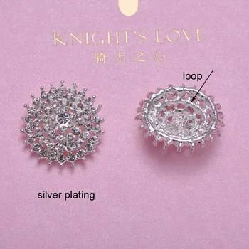(M0493) 26mm diameter stuning rhinestone metal button with loop,silver or light gold plating
(M0493) 26mm diameter stuning rhinestone metal button with loop,silver or light gold plating