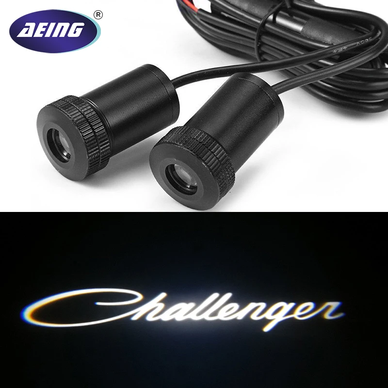 2pcs Red Logo Car Door LED Laser Projector Shadow Light For Dodge Challenger RT