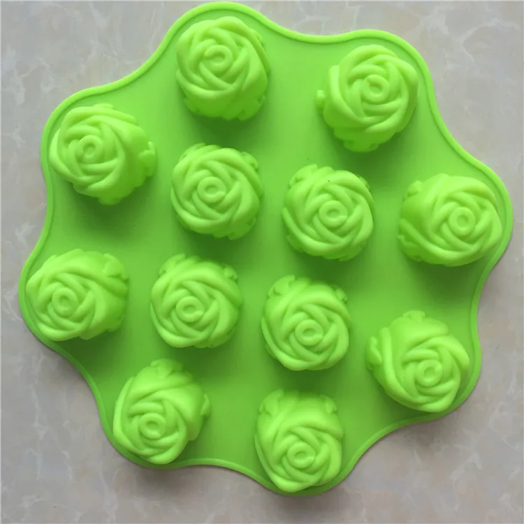 

12 Cavity Silicone peony Rose Decorating Mold For Soap Sugar Cake Resin Chocolate Fondant cake tools H216