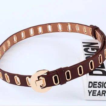 Fashion Multicolor Ladies Elegant PU Leather Belts With Alloy Buckle Hollow Rivets Waist Belts Female Casual Belt For Dress
Fashion Multicolor Ladies Elegant PU Leather Belts With Alloy Buckle Hollow Rivets Waist Belts Female Casual Belt For Dress