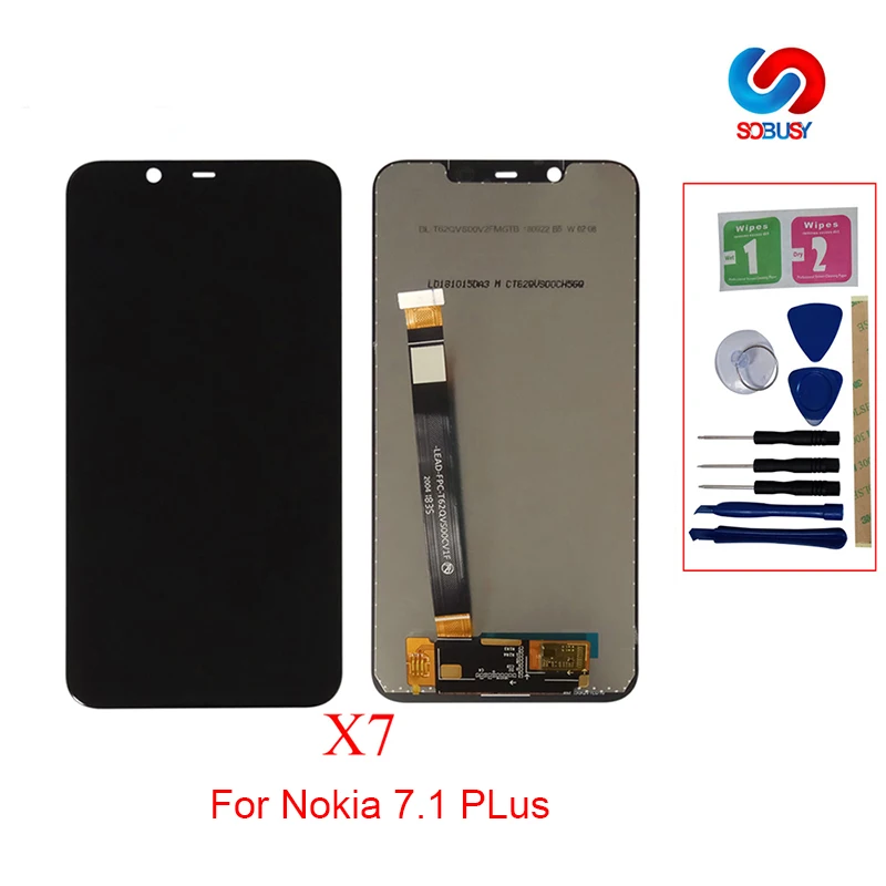 Для Nokia 7 1 ЖК дисплей кодирующий преобразователь сенсорного экрана в сборе X7 Plus LCD
