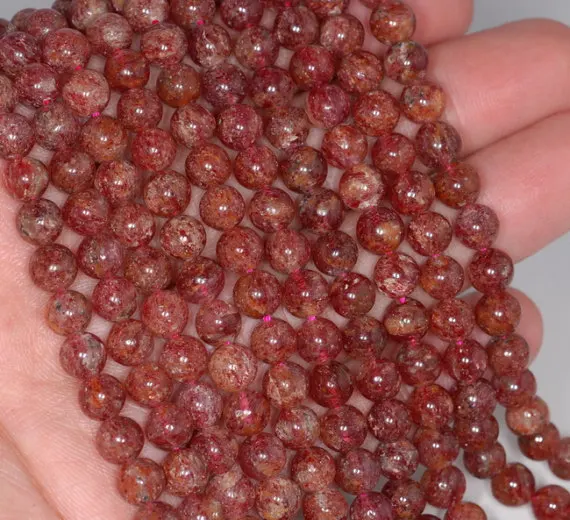 7 мм Клубника Lepidocrocite кварц драгоценный камень класса АА круглые свободные бусины