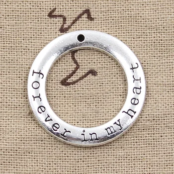 4pcs Charms Circle Forever In My Heart 28x28mm Antique Making Pendant fit,Vintage Tibetan Silver color,DIY Handmade Jewelry
4pcs Charms Circle Forever In My Heart 28x28mm Antique Making Pendant fit,Vintage Tibetan Silver color,DIY Handmade Jewelry