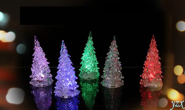 crystal christmas tree night light-emitting toys, holiday gifts