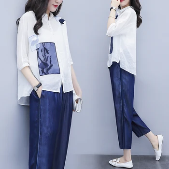Cotton Hemp 2 Piece Set Women Print Ensemble Femme Deux Pieces Office Lady Conjunto Feminino Year-old Female Costume Woman Suit
Cotton Hemp 2 Piece Set Women Print Ensemble Femme Deux Pieces Office Lady Conjunto Feminino Year-old Female Costume Woman Suit