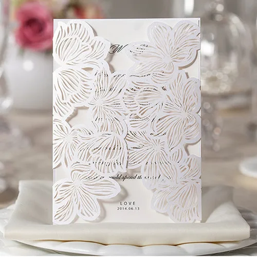 Image Laser Cut Flower Vine Rectangle Wedding Party Table Name Place Cards for Invitation Party Souvenirs Wedding Favors Decoration