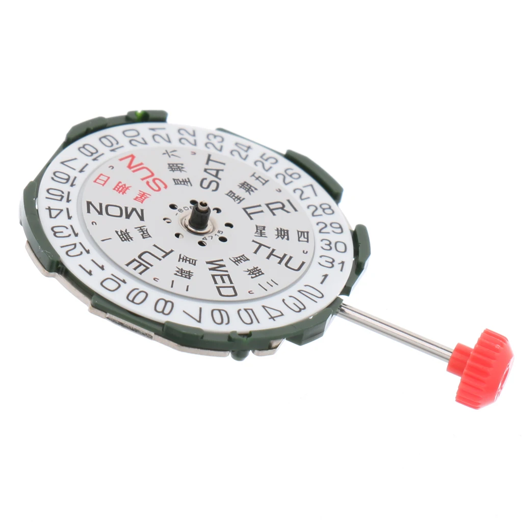 2pcs Durable Metal Quartz Watch Movement with date Battery for MIYOTA 2035