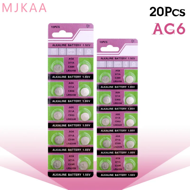 20pcs/pack AG6 Promotion For watch Button Battery 371 d371 605 sr920sw sr69 alkaline cocell button battery
20pcs/pack AG6 Promotion For watch Button Battery 371 d371 605 sr920sw sr69 alkaline cocell button battery