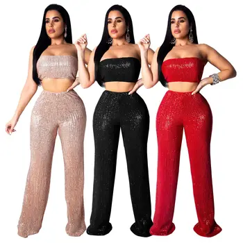 Sexy fashion sequins two-piece breast wipe suit 2 piece sets womens outfits SMR9223
Sexy fashion sequins two-piece breast wipe suit 2 piece sets womens outfits SMR9223