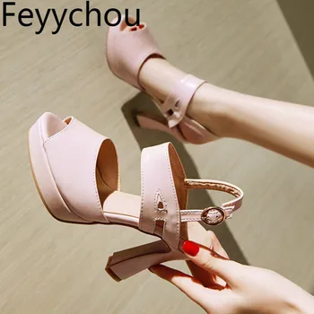 Women's Sandals Super High Heel Pu Peep Toe Platform Ankle Wrap Buckle 2019 New Sexy Fashion Party Sweet Beige Big Size 34-43
Women's Sandals Super High Heel Pu Peep Toe Platform Ankle Wrap Buckle 2019 New Sexy Fashion Party Sweet Beige Big Size 34-43