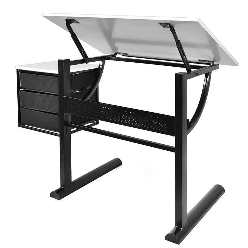 Adjustable Drafting Table Art Craft Drawing Desk W Stool Metal