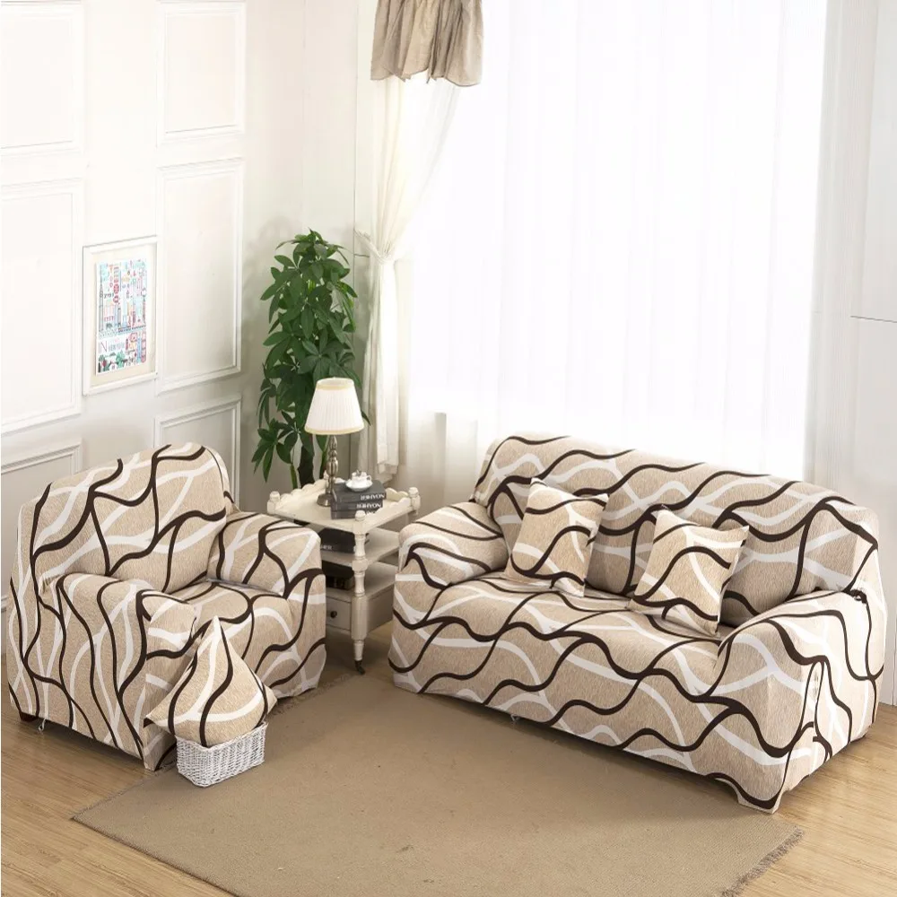 Image Printed All inclusive Slip resistant Sectional Elastic Full Sofa Cover Slipcover Single Two Three seat Sofa Cover