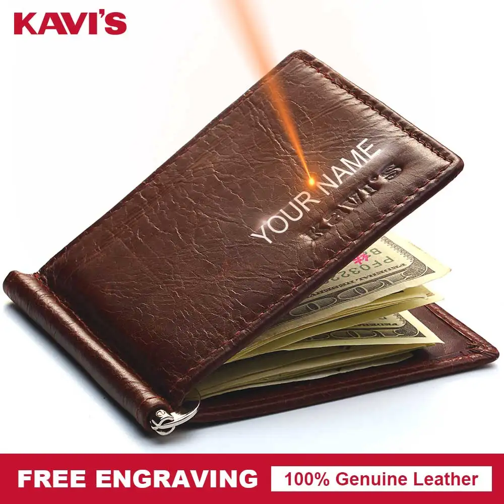 KAVIS Free Engraving Men Small Genuine Leather Male Thin Purse Wallet Money Clip Female Clamp for Money Card Gift For
KAVIS Free Engraving Men Small Genuine Leather Male Thin Purse Wallet Money Clip Female Clamp for Money Card Gift For
