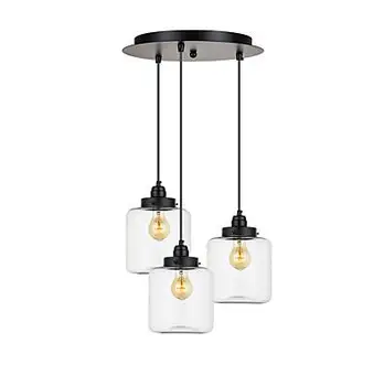 

IWHD 3 Heads Retro Vintage Lamp Style Loft Industrial Lighting Edison Pendant Lights Fixtures Glass Hanglamp Lampen