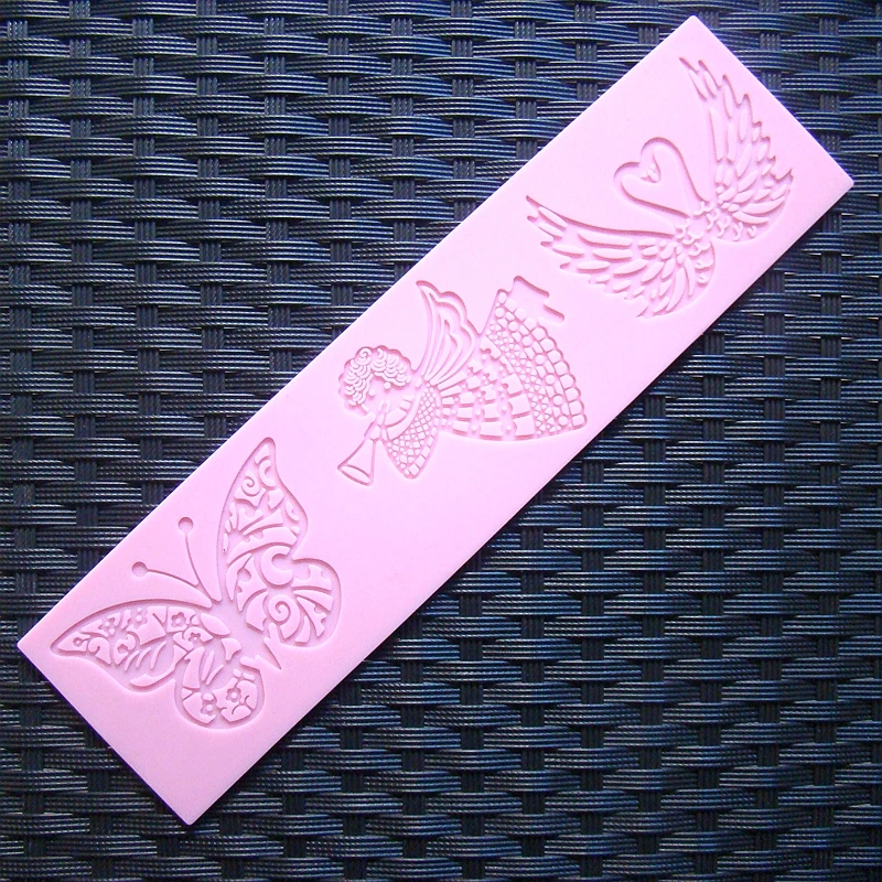 New Style(1pc/lot) Soft Silicone Lace Mold Butterfly Angel Shape Cake Decorating Tool Fondant Mold DIY Baking Mold
New Style(1pc/lot) Soft Silicone Lace Mold Butterfly Angel Shape Cake Decorating Tool Fondant Mold DIY Baking Mold