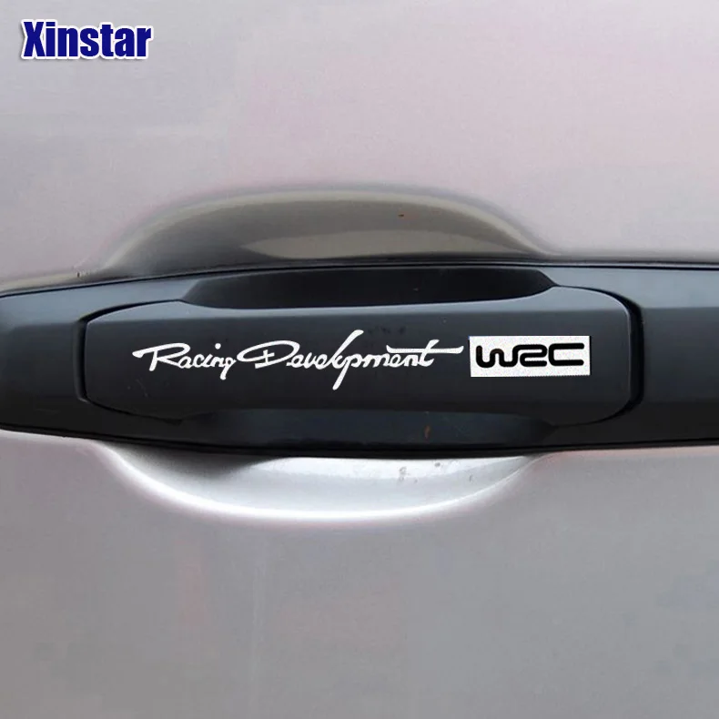 4 шт. наклейки на дверные ручки автомобиля для BMW AMG VW Audi Ford Chevrolet Buick Ma Zida Jaguar Kia