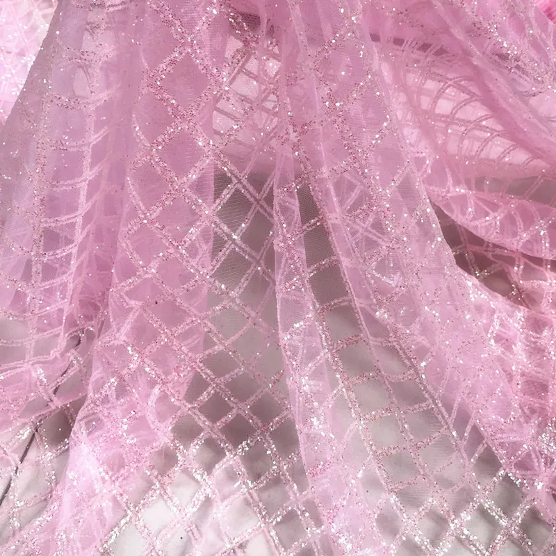 Ice 1 м/лот бронзовая сетка розовая Бриллиантовая клетчатая блестящая сетчатая
